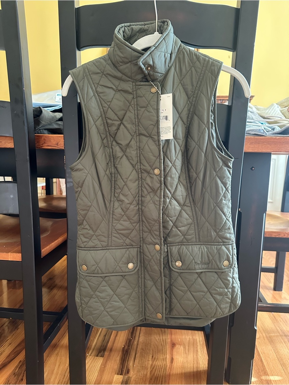 Barbour Quilted Olive Green Sleeveless Vest